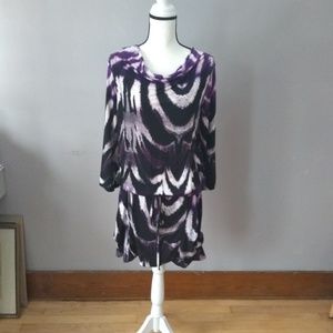 Alfani M dress/ tunic purple, black, white